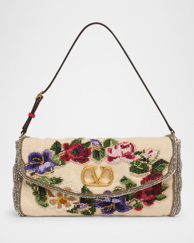 Vain Floral Beaded Clutch Bag